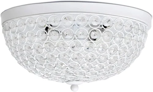 Miniatura 12 de Elegant Designs FM1000-CHR Elipse Crystal - Accesorio de montaje empotrado de techo en forma de cuenco de metal moderno de 13 pulgadas, cromado Cromo