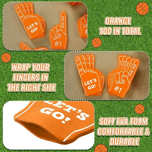 Miniatura 3 de 100 Pieces Mini Foam Finger Football Party Favors #1 Sports Fan Foam Finger Football Party Supply Basketball Baseball Soccer Sporting Events