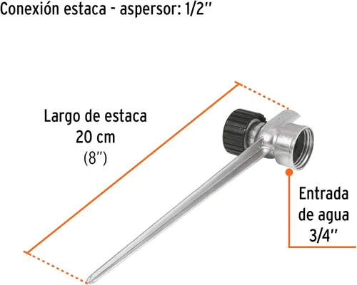 Miniatura 3 de 8" pico de metal para rociador/Estaca metálica universal para aspersor, 8