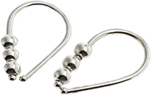 Miniatura 20 de 13mm de plata de ley 20 GA Aretes de aro invertidos colgantes de lágrima hipoalergénicos ligeros con hilo para mujer