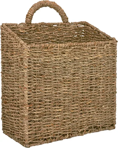 Miniatura 2 de MyGift Cesta de almacenamiento colgante de pared, cestas decorativas grandes, cesta organizadora de revistas y correo de 12.5 pulgadas