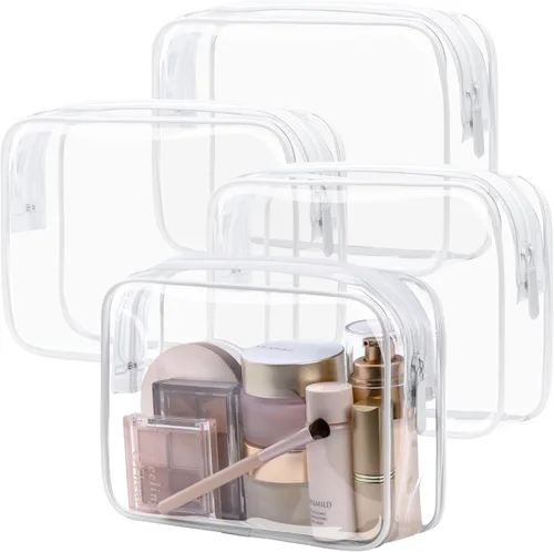 Miniatura 18 de PACKISM Neceser aprobado por la TSA, paquete de 2 – 1 mediano de cuarto de galón de mano de la TSA y 1 grande para equipaje facturado, bolsa de 4