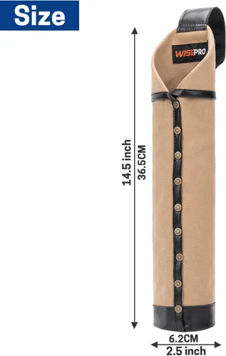 Miniatura 2 de Bolsa de electrodo resistente al fuego, bolsa de lona para varilla de soldadura, soporte de electrodo de cuero con trabillas para cinturón y Amarillo