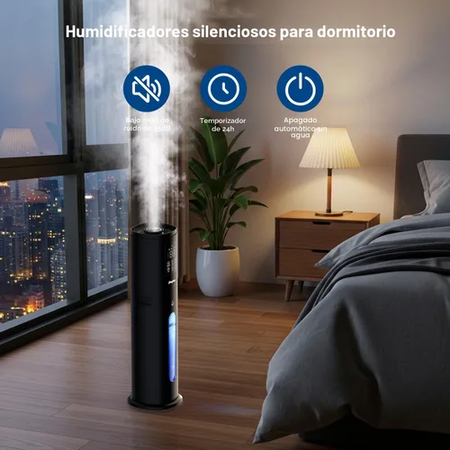 Miniatura 2 de Humidificadores para habitación grande con aplicación inteligente y control remoto, humidificador grande de 7L/1.85 galones, 4 niveles de niebla