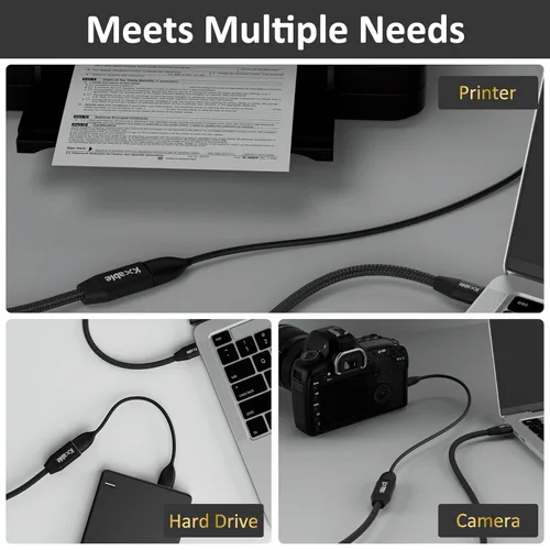 Miniatura 5 de Cable de extensión USB 3.0 de 1 pie (paquete de 2), cable extensor tipo A macho a hembra, trenzado de nailon, transferencia de datos de 5 Gbps