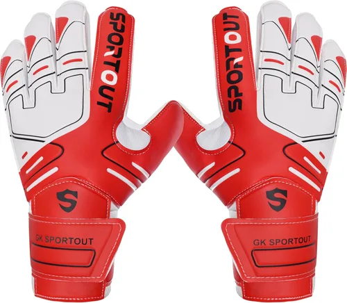 Miniatura 10 de Sportout Guantes de portero para jóvenes y adultos, agarre fuerte para las paradas más difíciles, con protección en los dedos y látex de 4+3MM