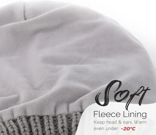 Miniatura 2 de FURTALK Gorros de invierno para mujer, con forro polar, gorro de punto holgado y cálido, gorro de esquí