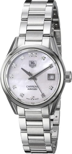 TAG Heuer Carrera Reloj de vestir automático de acero inoxidable para mujer color plateado Modelo WAR2414BA0776