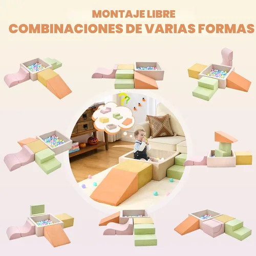 Miniatura 3 de Juguetes de escalada para niños pequeños, juguetes de escalada para niños pequeños en interiores, juego de 5 piezas de bloques de espuma para Rosa