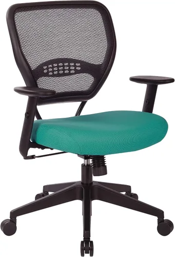 Miniatura 18 de Space Seating Serie 55 - Silla de escritorio de oficina ajustable con soporte lumbar integrado, malla negra
