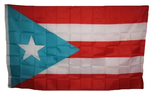 Bandera de Puerto Rico azul claro de 3 x 5 pies 3 x 5 pies con ojales de latón (azul)