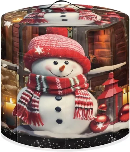 Miniatura 12 de Gomyblomy Funda para freidora de aire para árbol de Navidad, protector lavable para olla de arroz con asa y bolsillo, elegante y duradera, cubierta