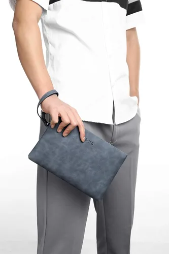 Miniatura 2 de FSD.WG Bolso de mano para hombre, bolso de mano grande de 12 pulgadas, cartera de embrague grande, 3
