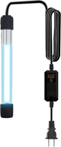 Miniatura 8 de Filtro de Acuario AquaMiracle con Luz U - V y Esponja Pre-Filtro, Filtro de Tanque de Peces con Temporizador para Agua Verde, Máquina Limpia Verde