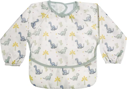 Miniatura 12 de haakaa Long Sleeve Baby Bib, Waterproof & Adjustable Baby Smock Bib for Eating, Painting & Play, Easy Wipe Clean, 6–24M Días a cuadros