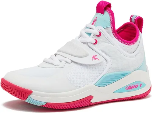 AND1 Zapatos de baloncesto para niños y niñas, tenis de baloncesto geniales para niños, talla 11 a niño grande 7, tenis de caña media o alta para