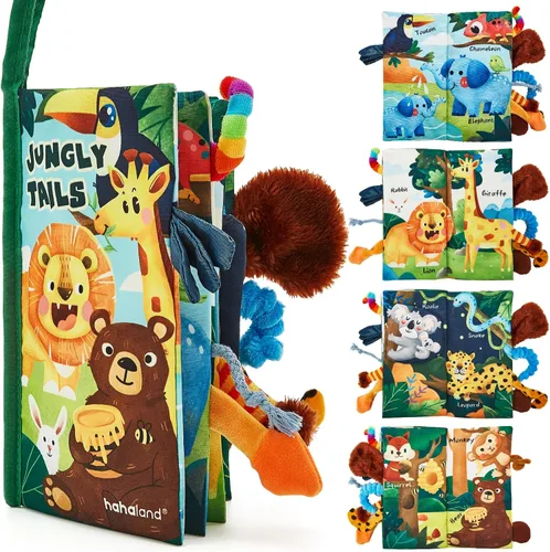 hahaland Libros para bebés de 0 a 6 meses, juguete sensorial para bebés de 6 a 12 meses, libro de sensación táctil, juguete de viaje, regalos para