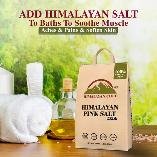 Miniatura 10 de Himalayan Chef Sal Rosa de Grano Fino, 10 libras (2 bolsas de 5 libras) - Pura, Natural, Kosher, Sin OGM, Rica en Minerales, para Cocinar