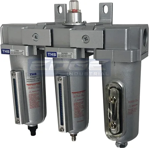 Miniatura 6 de Combinación de filtro de coalescencia en línea de grado industrial de 3 etapas y secador de aire desecante con cuencos de metal