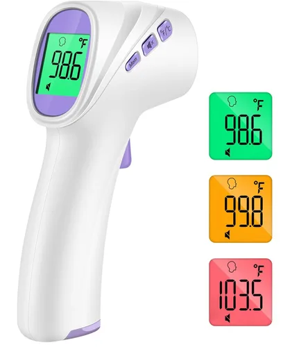 Miniatura 10 de Termómetro de frente para adultos y niños, termómetro infrarrojo digital con alarma de fiebre, resultados rápidos y precisos, fácil de usar