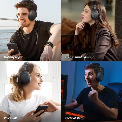 Miniatura 7 de SOMIC Air One ANC - Auriculares inalámbricos Bluetooth, audio espacial personalizado, cancelación activa de ruido híbrida, auriculares Bluetooth