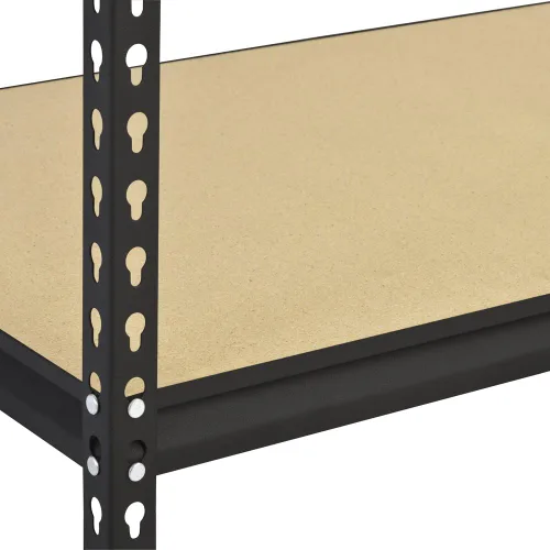 Miniatura 7 de EDSAL UR245AZ-BLK Estante de almacenamiento de acero, 5 estantes ajustables, capacidad de 4000 libras, 72 pulgadas de alto x 48 pulgadas de ancho x