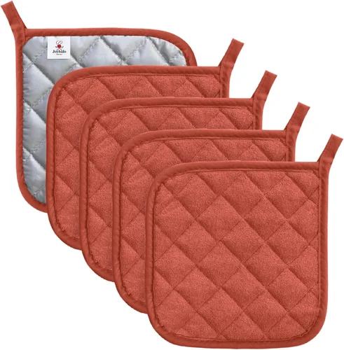 Miniatura 14 de Soporte para ollas de algodón, lavable a máquina, resistente al calor, soporte para ollas, almohadillas calientes, salvamanteles para cocinar y Negro