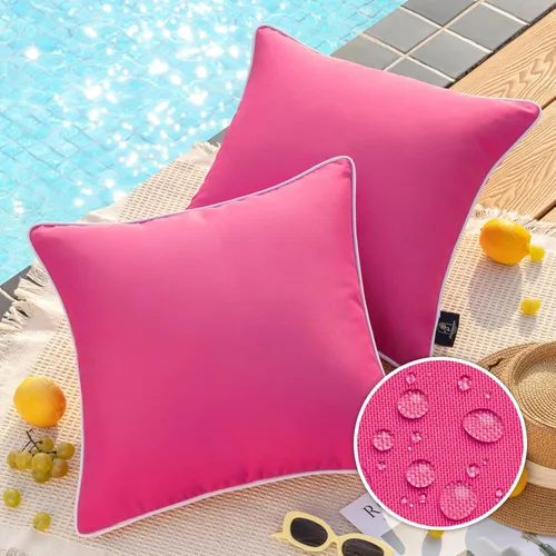 Miniatura 49 de Phantoscope - Juego de 2 fundas de almohada y cojín cuadradas decorativas, impermeables, para intemperie, sofás, carpas, 18 x 18 pulgadas