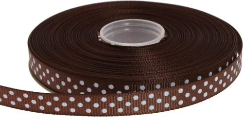 Miniatura 5 de Cinta de grogrén de lunares de 25 yardas cada rollo 100% poliéster (1 pulgada, beige)