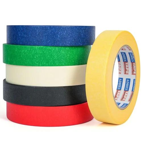 Miniatura 10 de ADHES - Cinta adhesiva amarilla para pintores, 0.7 pulgadas x 55 yardas x 6 rollos, cinta segura para pared sin residuos para pintura de pared