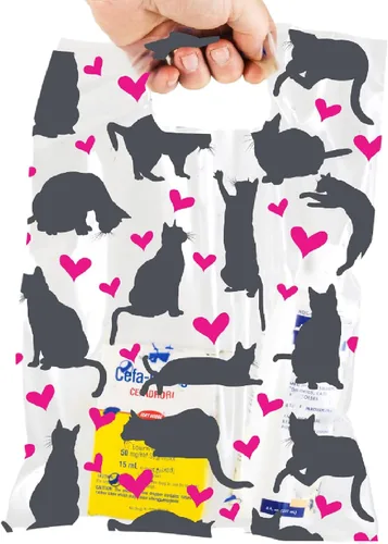 Miniatura 20 de 100 bolsas con estampado temático de mascotas, estampado de perro/gato/hilo, MSP1002, bolsas de plástico transparente para dispersos, bolsa