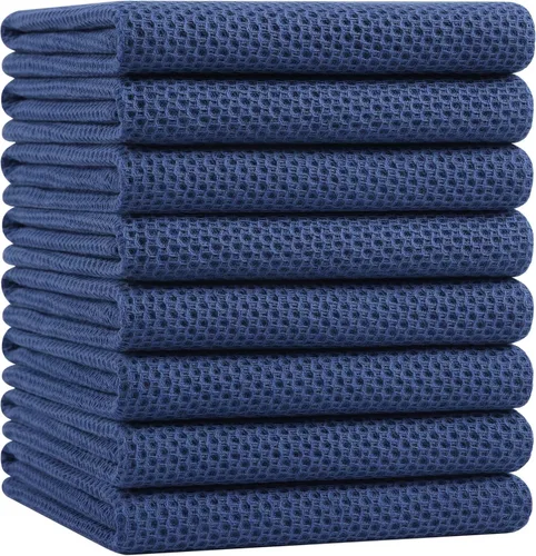 Miniatura 138 de Homaxy Paños de cocina de 100% algodón con tejido de gofre, ultra suaves, absorbentes, de secado rápido, 12 x 12 pulgadas, paquete de 6, amarillo