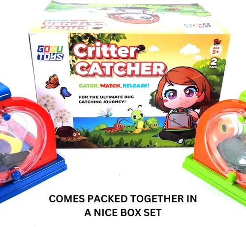 Miniatura 3 de Gosu Toys Critter Cage - Atrapa insectos con juego de herramientas, jaula, pinzas, lupa, brújula, silbato, monocular, tarro de lupa (paquete de 2))