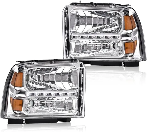 Miniatura 20 de G-PLUS Faros delanteros delanteros para Ford F250 F350 F450 F550 Super Duty 1999-2004; compatible con Ford Excursion 2000-2004 lente transparente