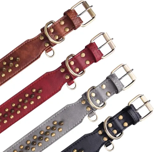 Miniatura 3 de Serijoars Collar de perro con pinchos, de piel sintética suave, con remaches de hongos, tachuelas, collar de perro ajustable para cachorros