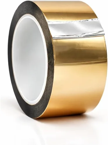 WOD MPFT2 Cinta de Película de Poliéster Mylar Metalizado Dorado con Adhesivo Acrílico, 2 pulgadas x 72 yardas. Cinta Dorada de Espejo Vibrante,