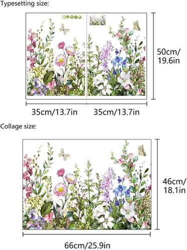 Miniatura 5 de Pegatina de pared de mariposas de flores coloridas para dormitorio, sala de estar, TV, sofá, fondo