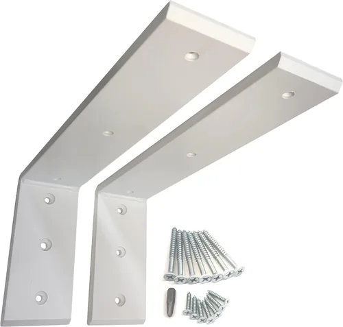 Miniatura 5 de Dmax Soportes en L resistentes para estantes, soportes de encimera, soporte de estante de pared, soportes de repisa Negro, 10 x 6 x 2.5 pulgadas