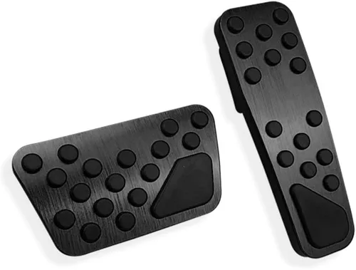 LEXLEY 2 almohadillas antideslizantes de aluminio para pedal de freno de gas, cubiertas de pedal de acelerador sin perforación para Dodge 2009-2023