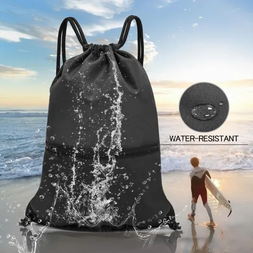 Miniatura 7 de HOLYLUCK - Mochila, bolsa deportiva con cordón ajustable para gimnasio