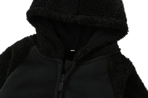 Miniatura 3 de AMIYAN Sudadera con capucha de forro polar con forma de orejas de oso, sudadera con capucha y cremallera para niños pequeños
