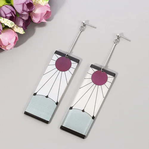 Miniatura 3 de Tanjiro - Aretes colgantes de anime Tanjirou, accesorios de Halloween, Acrílico