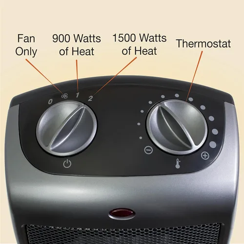 Miniatura 7 de Lasko Calentador de espacio de cerámica oscilante, 15.7 pulgadas, negro, 1500 W, CT16450 y calentador eléctrico de cerámica, 9.2 pulgadas, gris