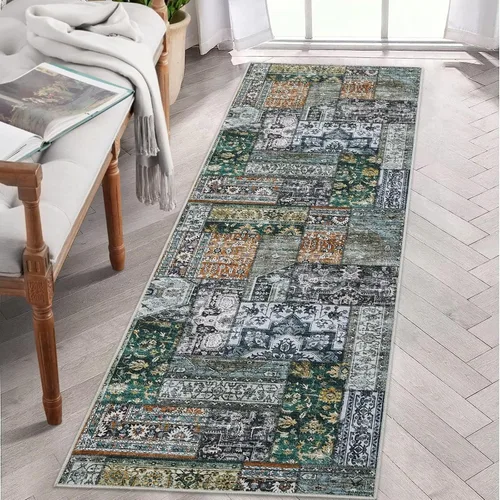 IMINROME Alfombra lavable de 2 x 6 pulgadas, vintage, para pasillo, cocina, antideslizante, para dormitorio, lavandería, plegable, delgada, alfombra