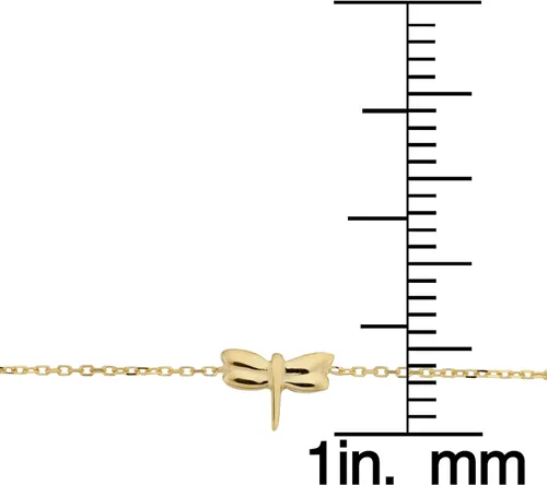 Miniatura 3 de Tobillera Kooljewelry de oro amarillo de 14 quilates con longitud ajustable (se adapta a 22,8 o 10.0in)