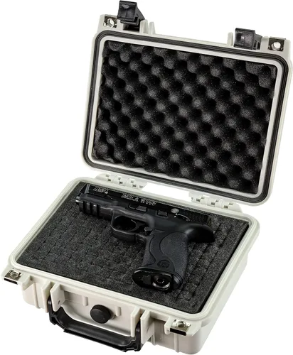 Miniatura 2 de Eylar Pequeña funda rígida para pistola de 10.62 pulgadas, resistente al agua, con estándares TSA de espuma Blanco