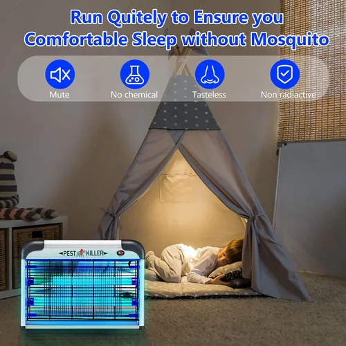 Miniatura 6 de Enchufe para exterminador de insectos para interiores, matamoscas eléctrico para mosquitos, potente lámpara repelente de mosquitos de insectos