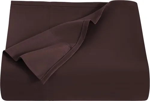 NTBAY Sábana encimera de tamaño individual – Sábana encimera de microfibra cepillada – Sábana superior suave, sin arrugas, resistente a la Marrón