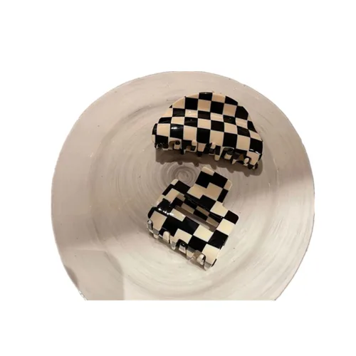 Miniatura 11 de Pinzas para el cabello a cuadros, 2 pinzas de pelo vintage a cuadros, pinzas de garra fuertes, pasadores para cabello grueso y fino, pinzas
