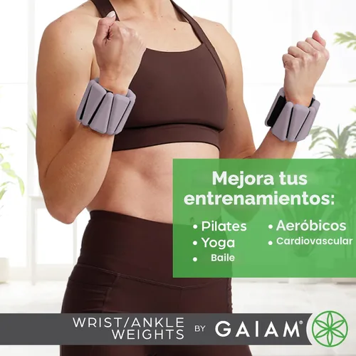Miniatura 3 de Gaiam Wrist and Ankle Weights, Wearable Bracelet to Strengthen, Tone & Sculpt, Adjustable Ankle Weights for Women & Men for Yoga, Dance, Pilates